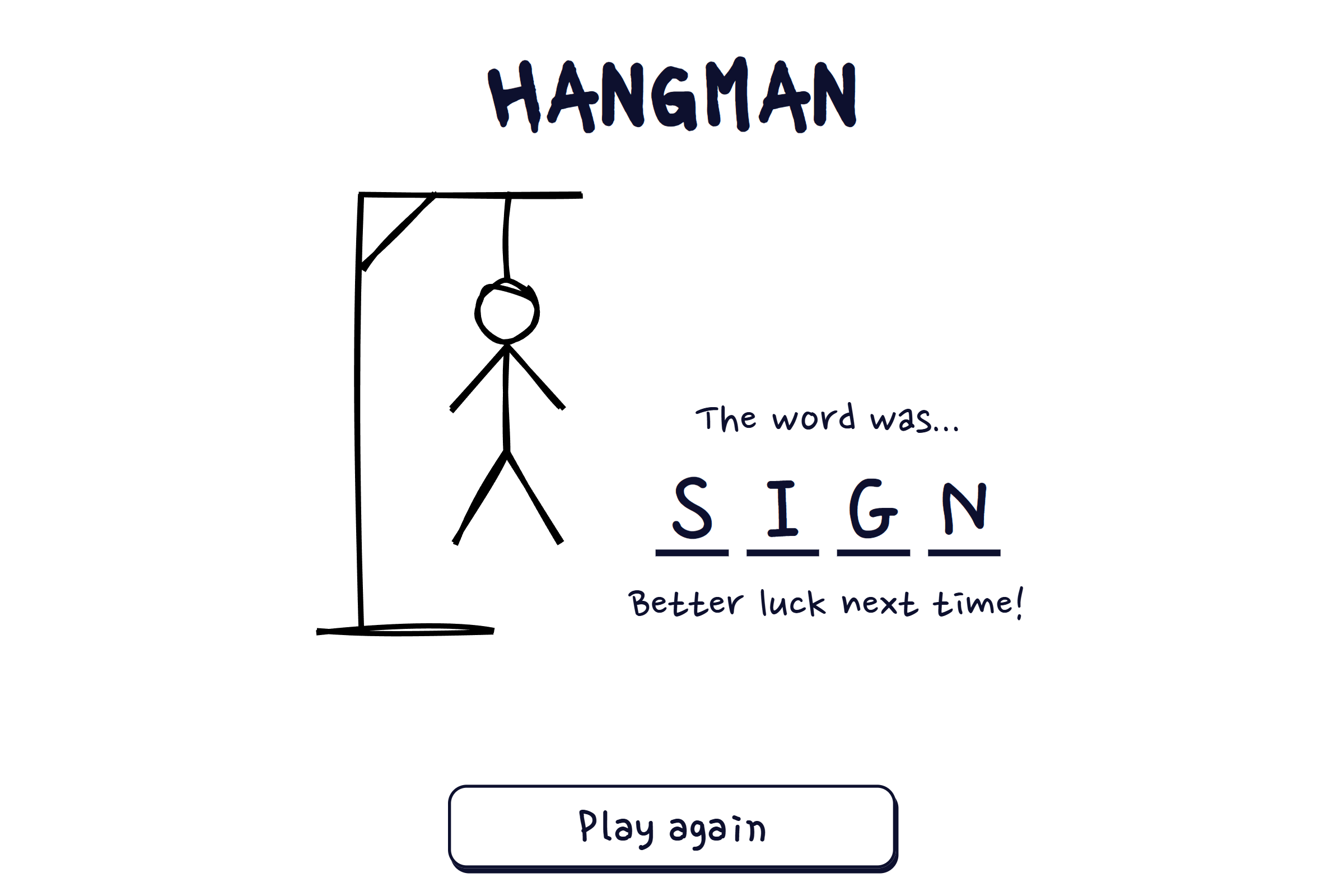 Screenshot of my app 'React Hangman'